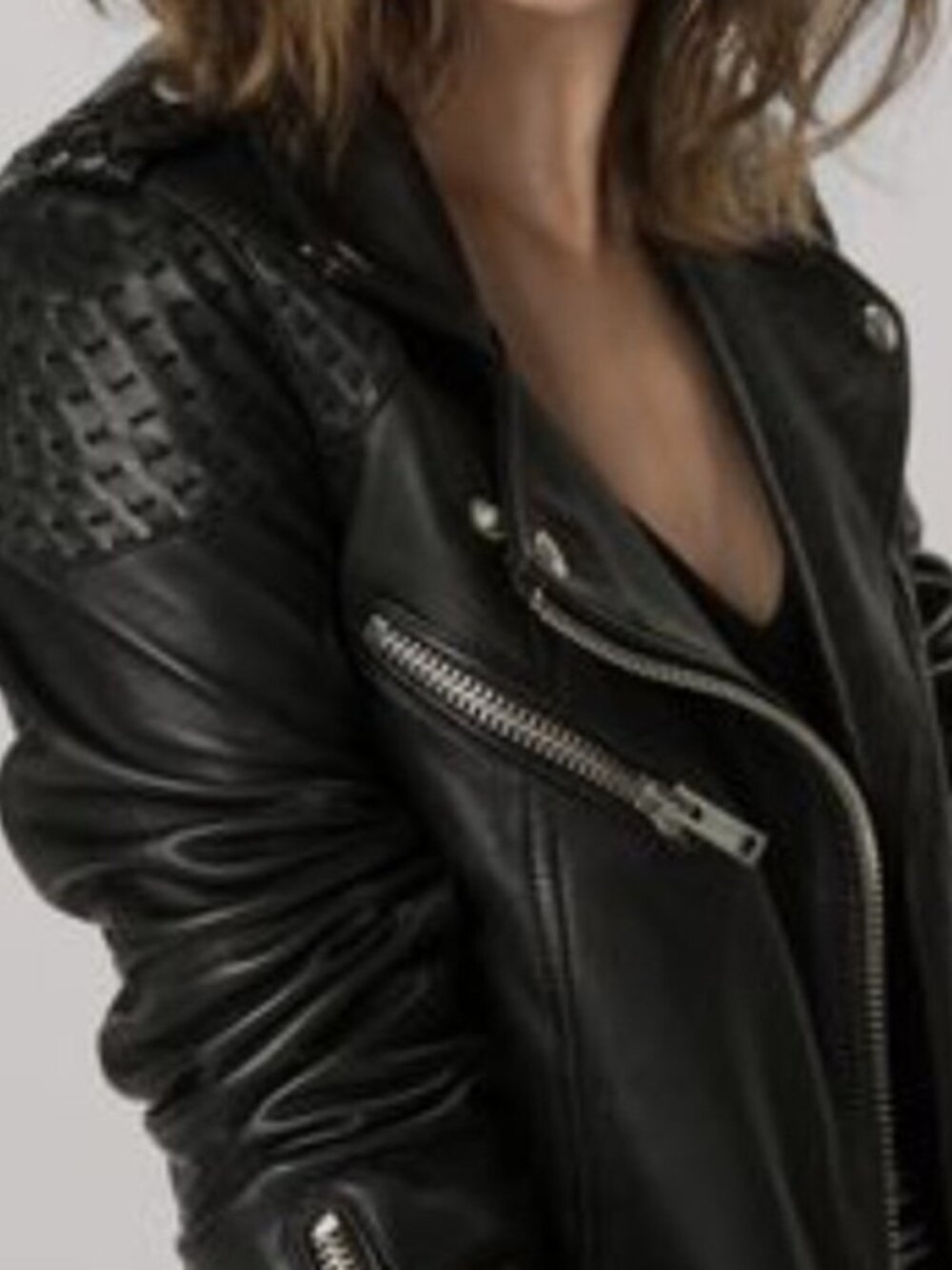 MAJE Madone Leather Biker Moto Jacket Size FR 38 / US 6